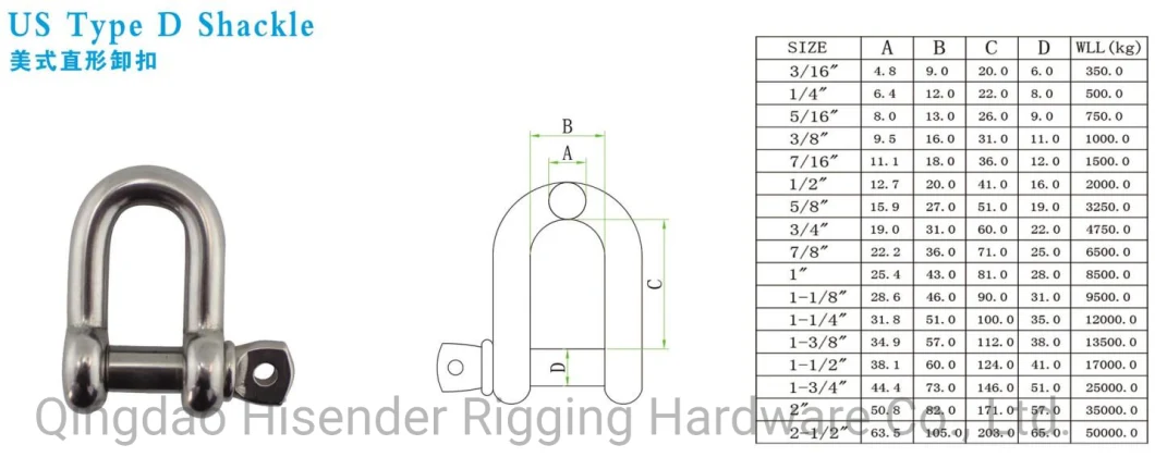 Rigging Hardware Zinc Plated Us Drop Forged G209 Bow Shackle